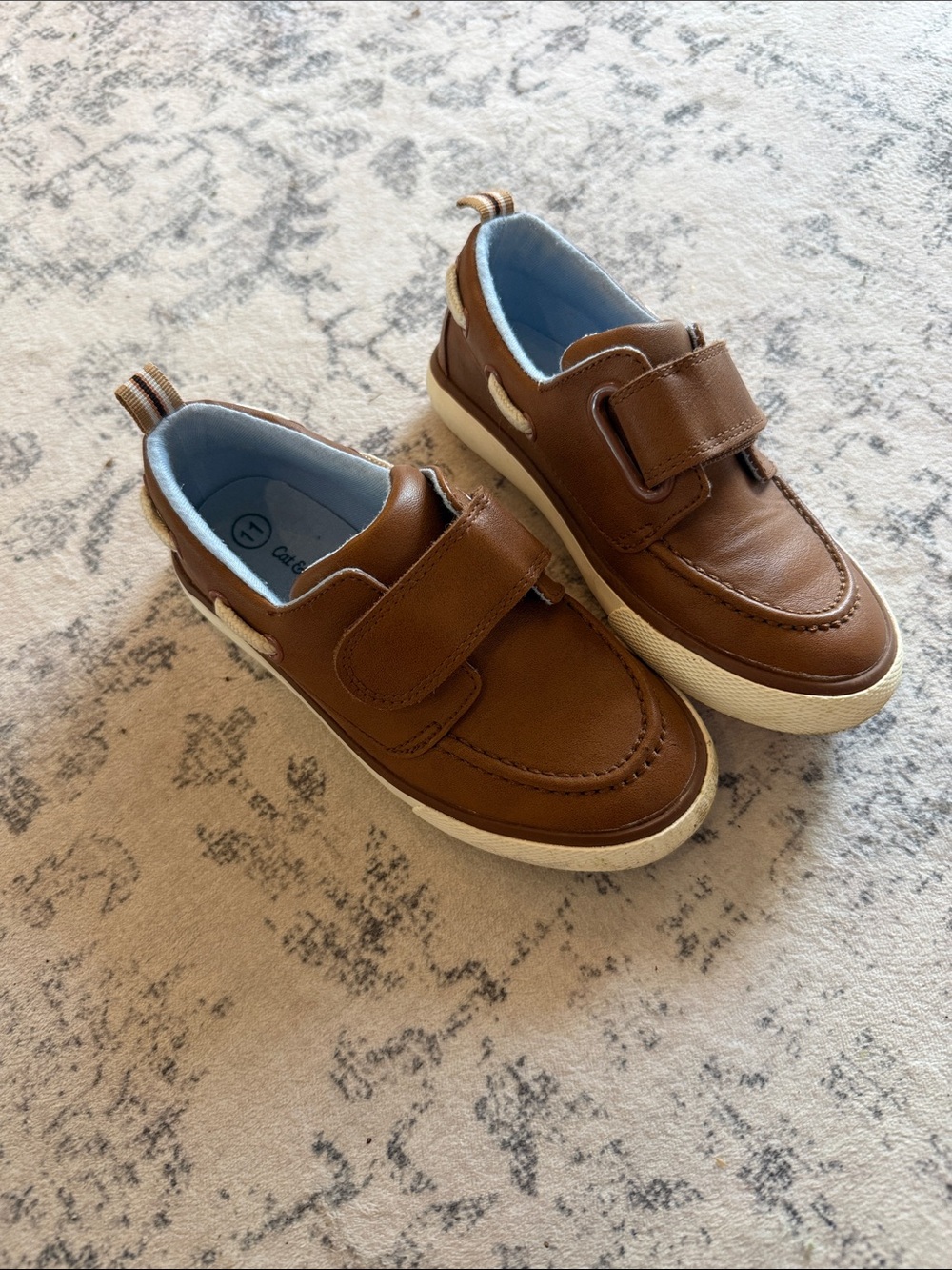 Cat & Jack Brown Velcro Leather-Style Kids Shoes